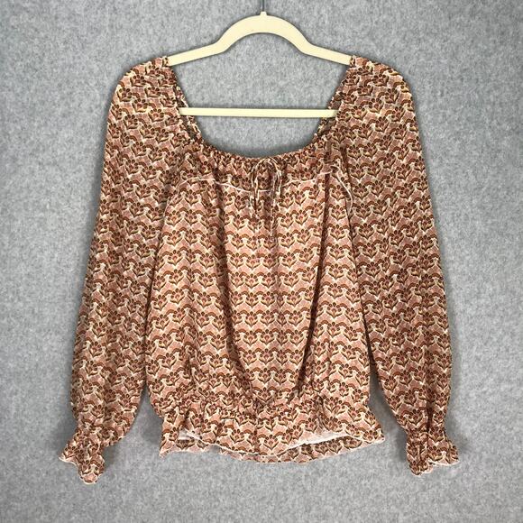 DR2 Anthropologie Blouse Womens Small Pink Ruffle Sheer Career Boho Cottage Twee - Picture 1 of 11